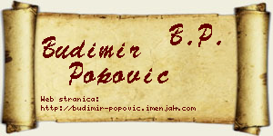 Budimir Popović vizit kartica